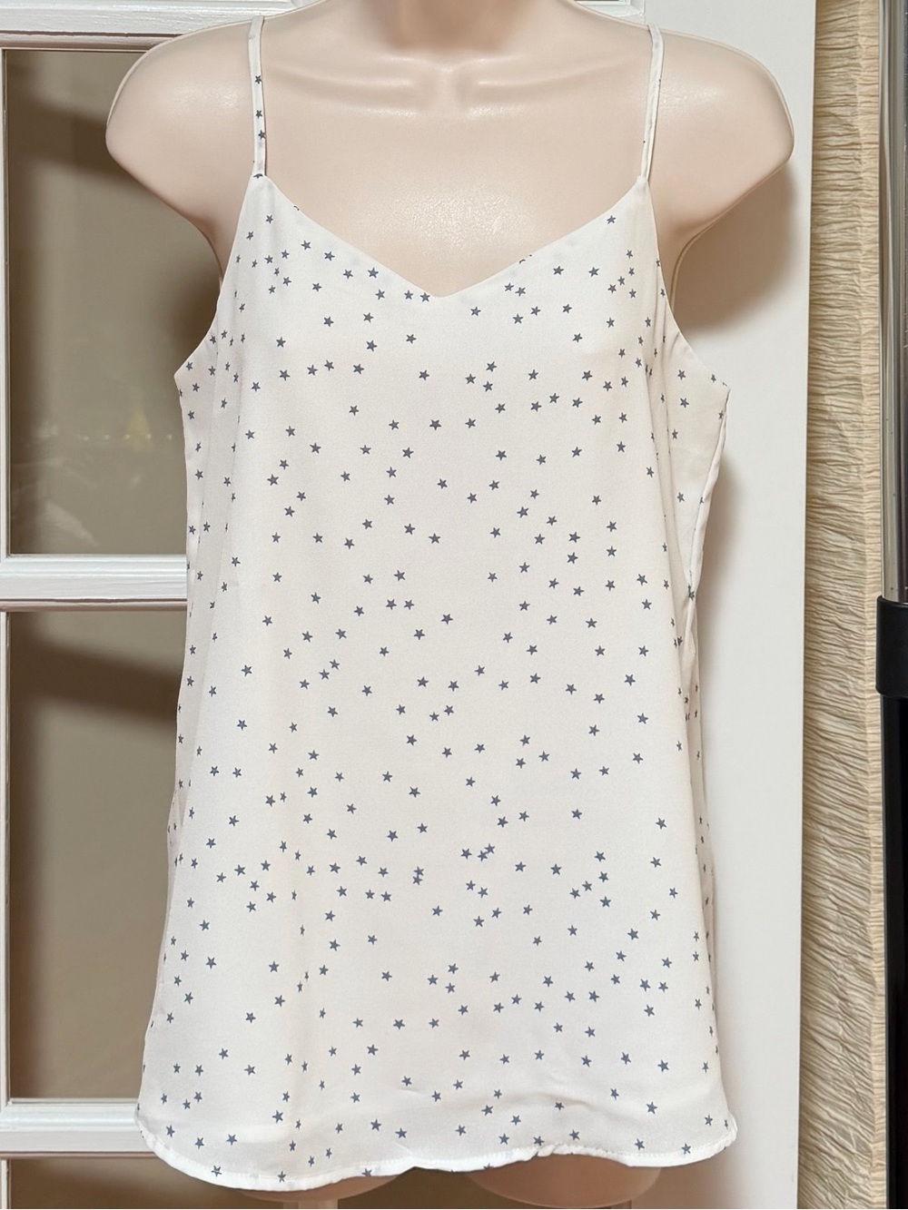 Pink Rose Ivory Star Print Spaghetti Strap Cami